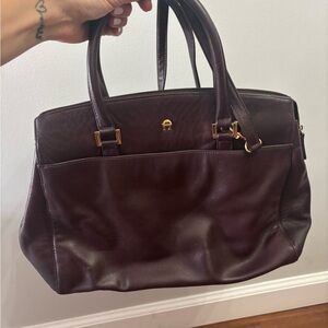 Vintage Etienne Aigner Oxblood Burgundy Genuine Leather Shoulder Bag Purse